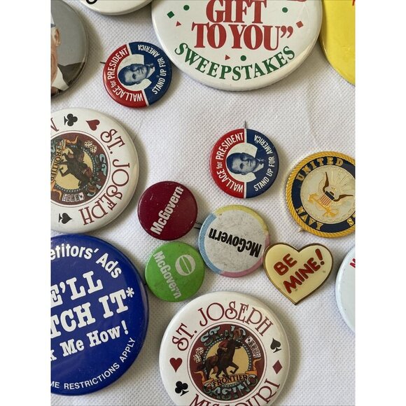 Vintage Pinback Button & Ribbon Collection Celebrate Nostalgia St. Joseph Walm - Picture 3 of 12